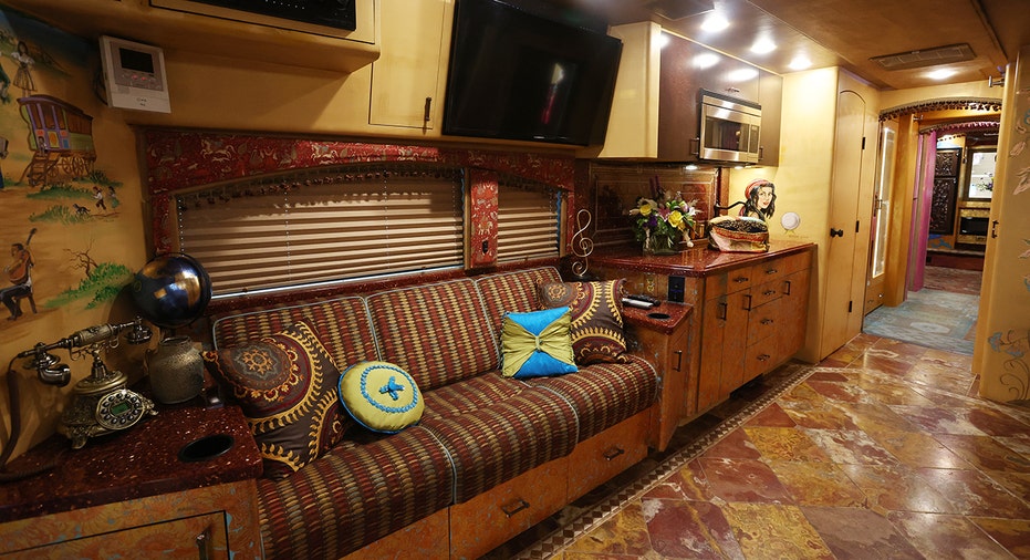 Dolly Parton’s tour bus living room