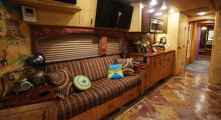 Dolly Parton’s tour bus living room