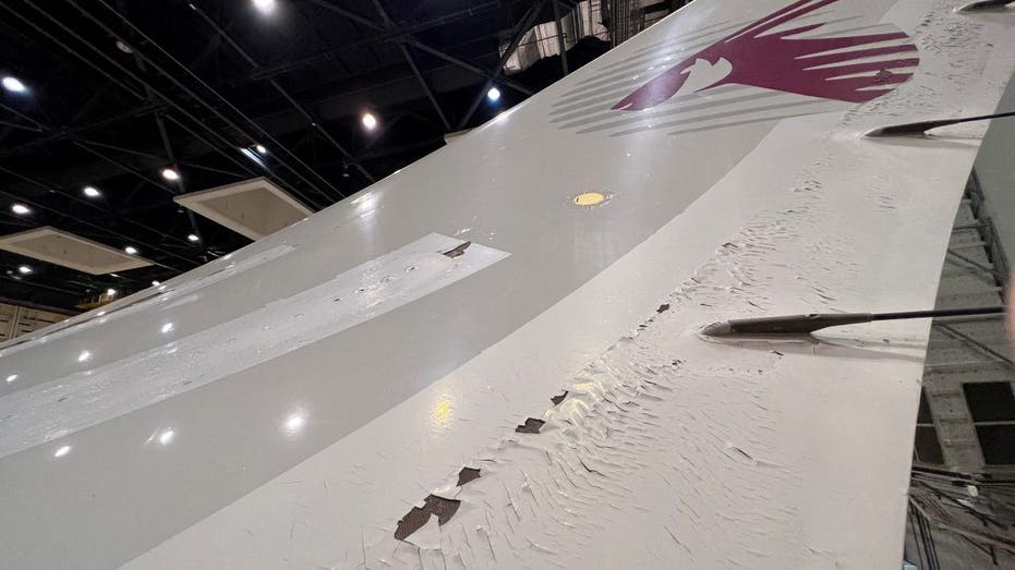 Chipping paint on vertical stabilizer of a350