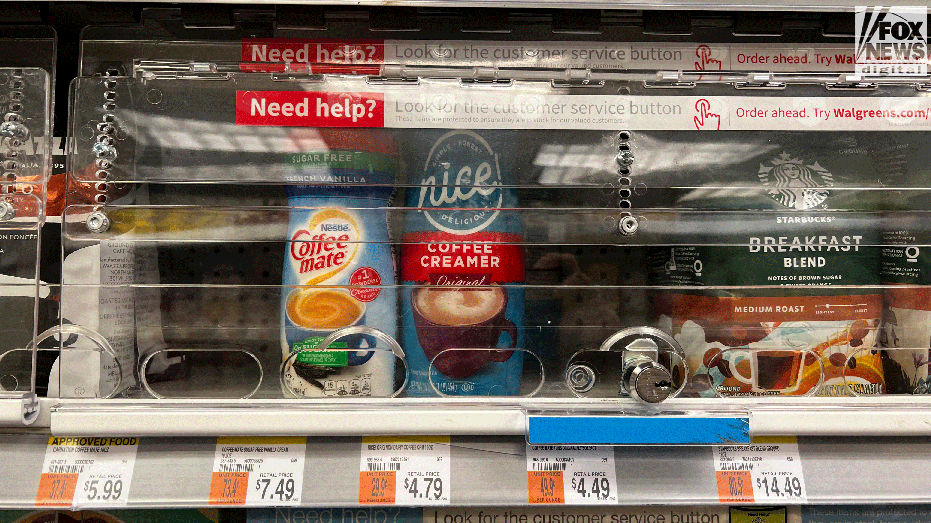 Coffee creamer locked behind plastic shield