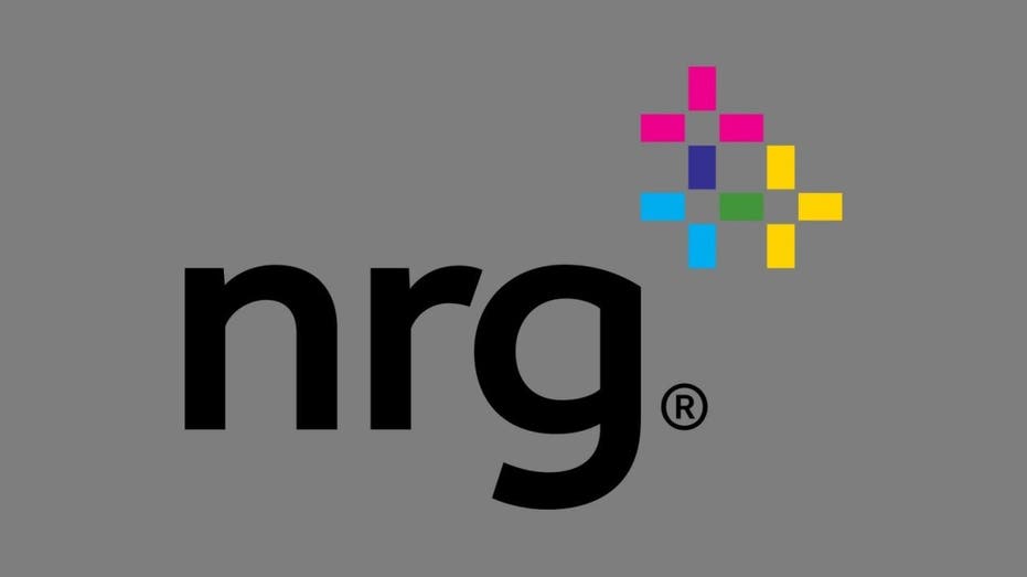 NRG Energy logo on grey background