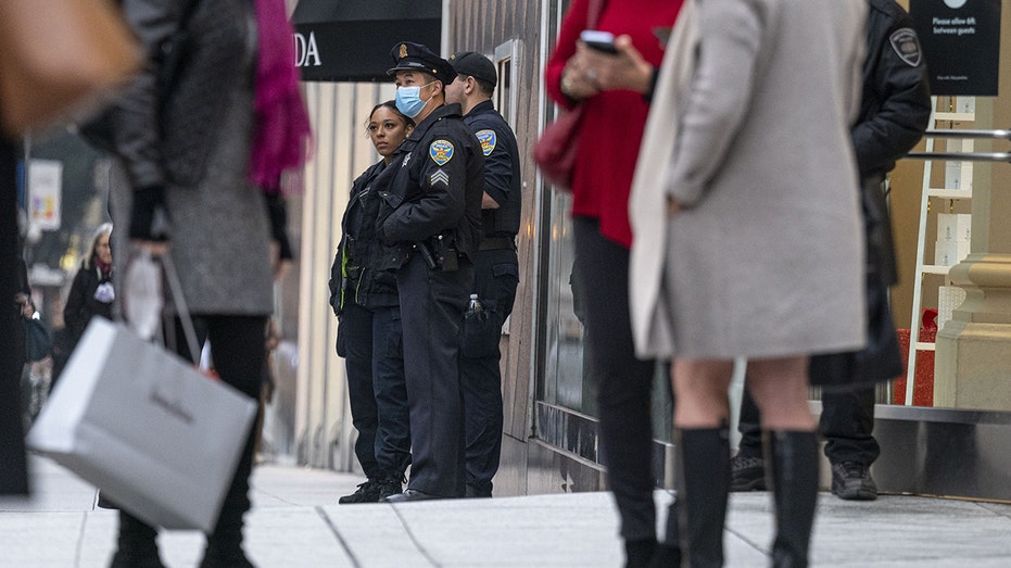 Police outside Neiman Marcus store