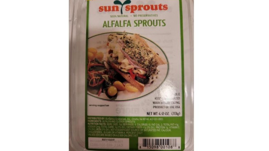 The alfalfa sprouts packaging