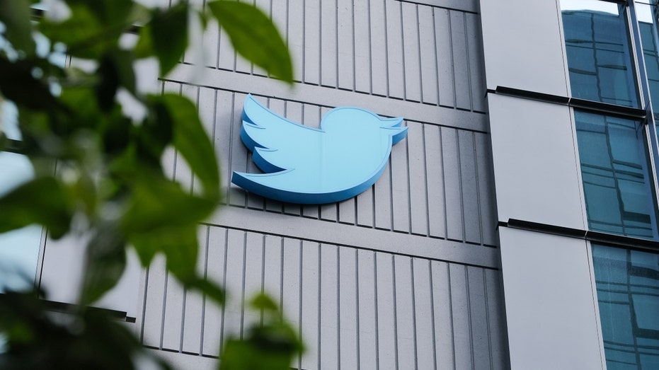 The Twitter logo on the platform's headquarters