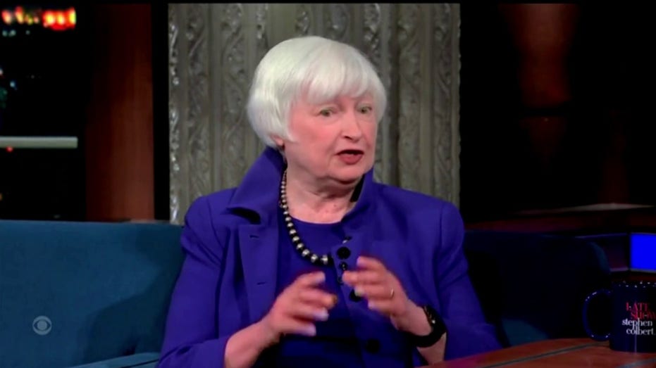 Janet Yellen gesturing with her hands