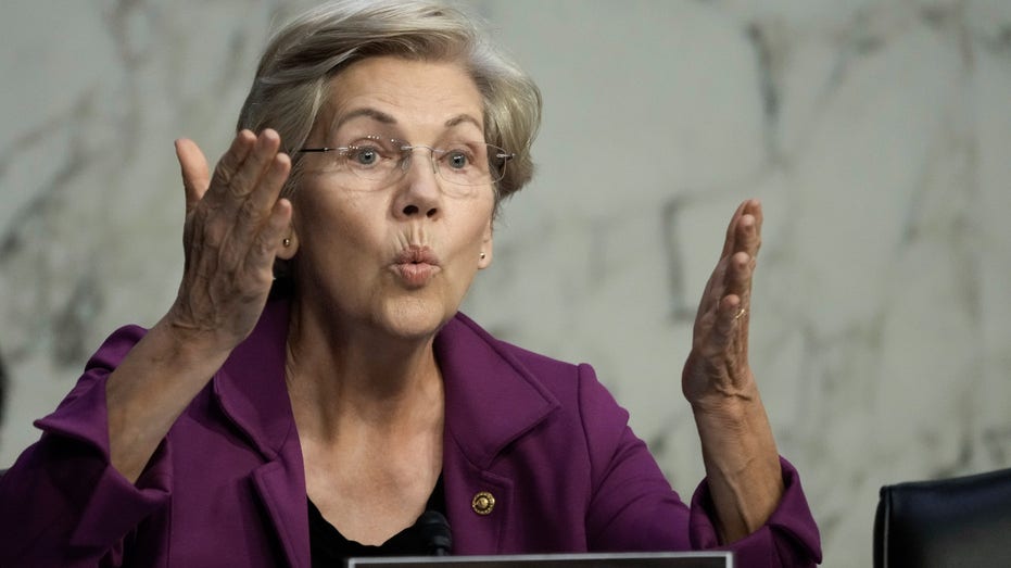 Senator Elizabeth Warren at a Senate Banking committee eharing