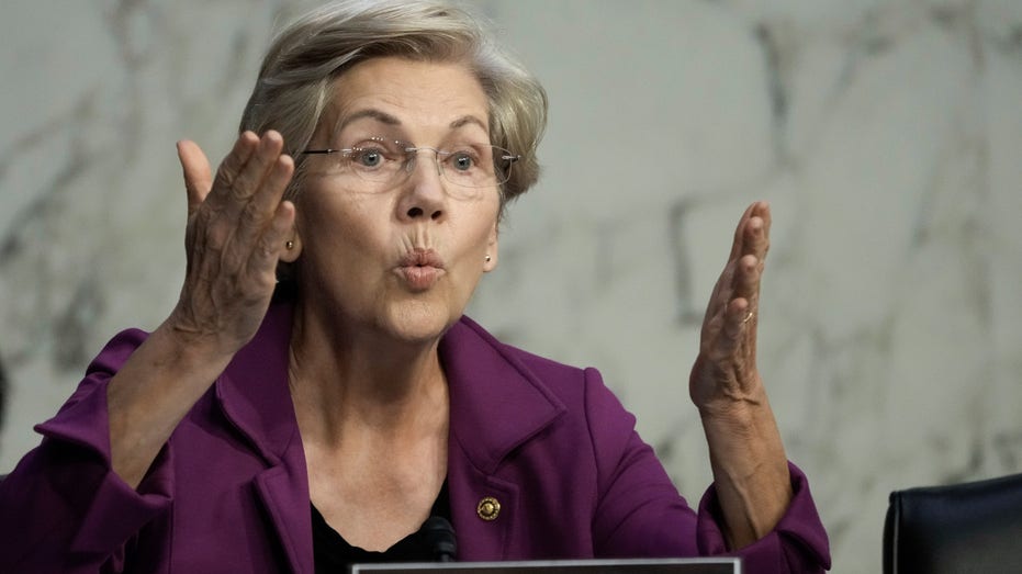 La sénatrice Elizabeth Warren lors d'un comité sénatorial des banques eharing