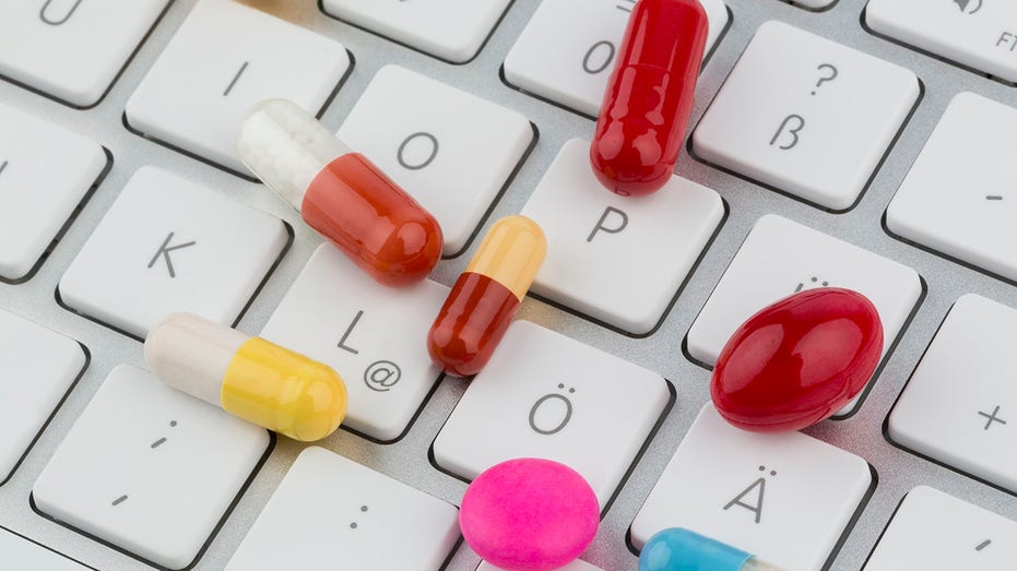 pills on keyboard