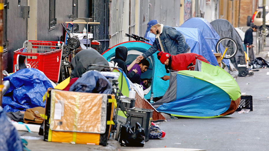 Homelesss camp in Tenderloin district, San Francisco