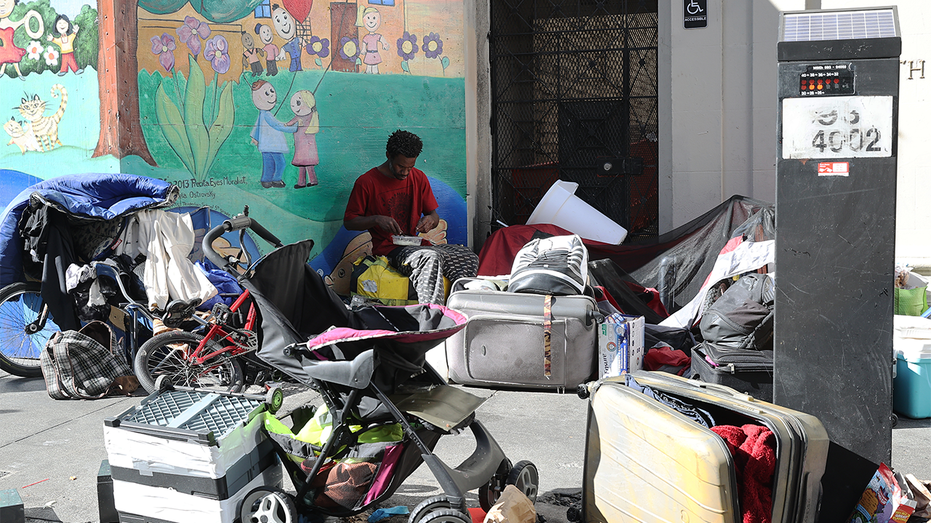 Homeless camp in San Francisco's Tenderloin district