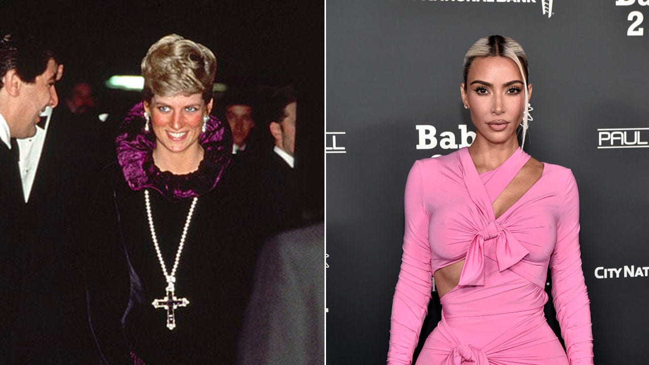 Kim Kardashian compra colar de cruz de Atallah usado pela princesa Diana por US $ 200.000 em leilão