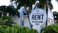 A 'For Rent' sign in front of a building on December 06, 2022 in Miami Beach, Florida.  Reports indicate that apartment rents across the country dropped in November by the most in at least five years.  National index of rents fell by 1%, the third straight month-over-month decline. (Photo by Joe Raedle/Getty Images)