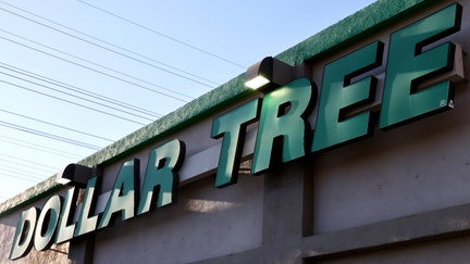 LOS ANGELES, CALIFORNIA - NOVEMBER 23: The Dollar Tree sign hangs outside a Dollar Tree store on November 23, 2021 in Los Angeles, California. The company announced it will permanently increase prices from $1.00 to $1.25 on most of its items in a move it said was ‘not a reaction to short-term or transitory market conditions’. 