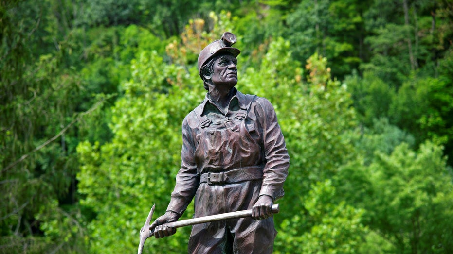 Statue of a coal miner