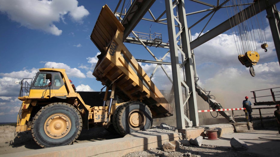 Heavy equipment at a copper mine