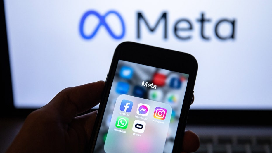Meta application icons on smartphone