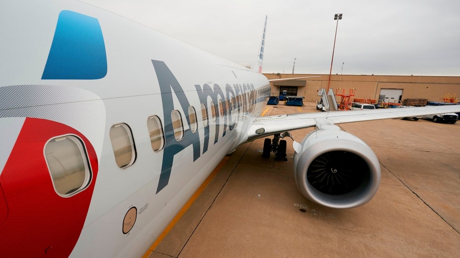 An American Airlines B737 MAX airplane