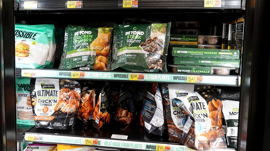Beyond Meat products in a fridge