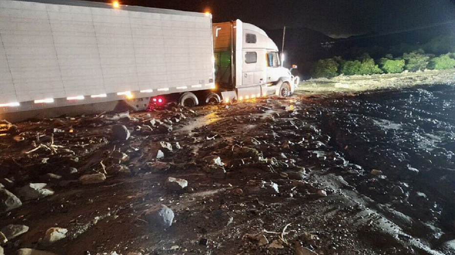 California truck stuck in mud