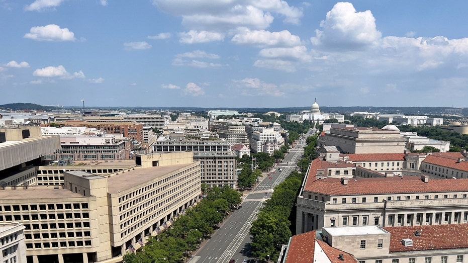 An aerial view of Pennsylvania avenue in Washington, D.C.
