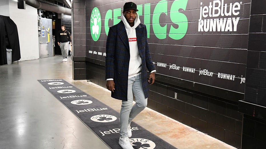 Khris Middleton arrives at the arena to play the Celtics