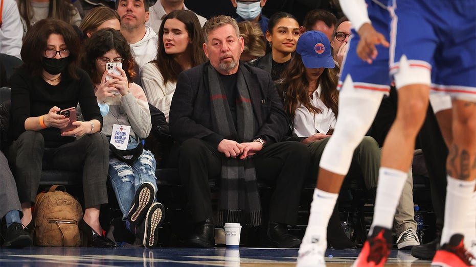 James L. Dolan attends a Knicks game