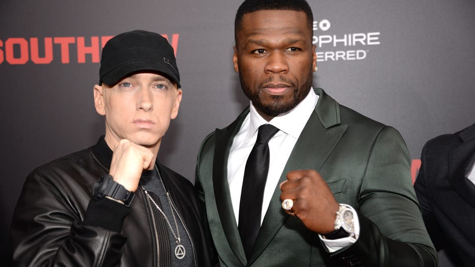 Eminem, à esquerda, e 50 Cent