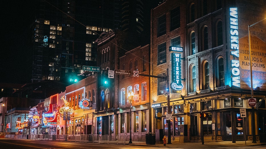 downtown broadway in Nashville