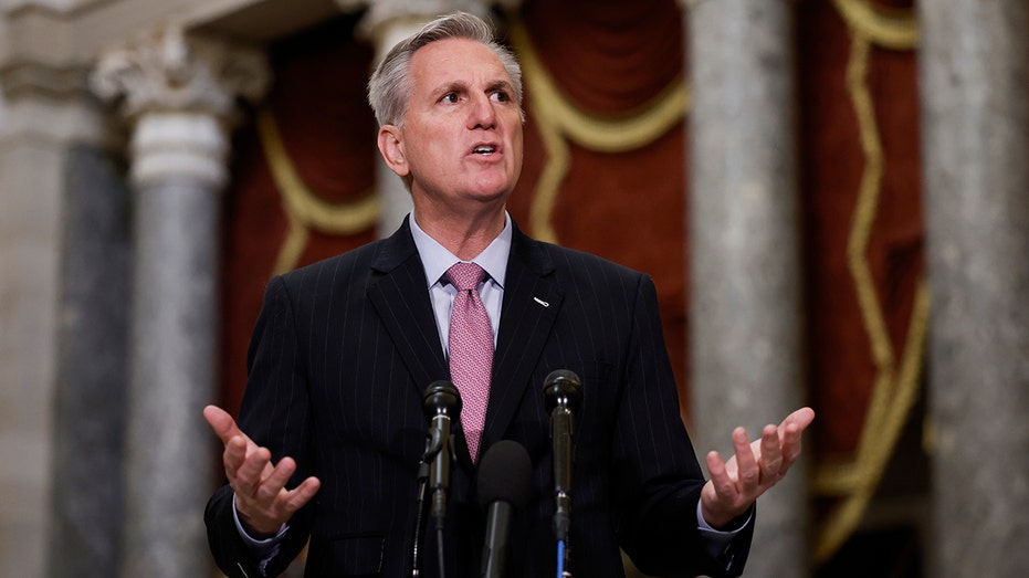 Kevin McCarthy speaks on Capitol Hill