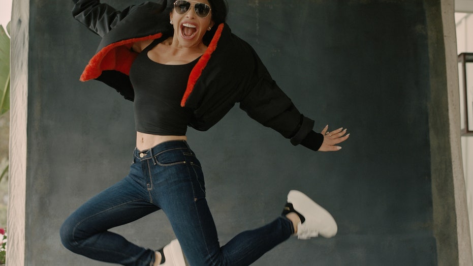 Lauren Sanchez jumping