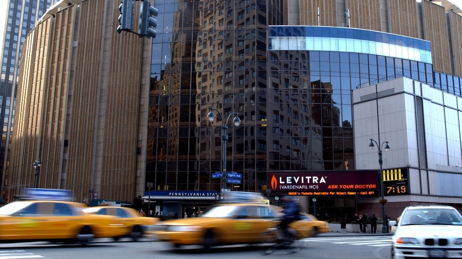 Traffic in front of Madison Square Garden