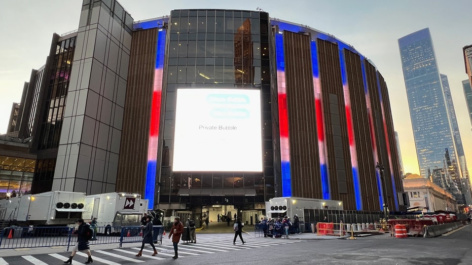 An exterior view of Madison Square Garden