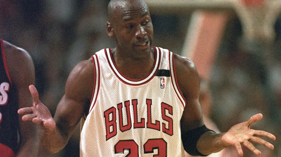 Michael Jordan shrugs in 1992