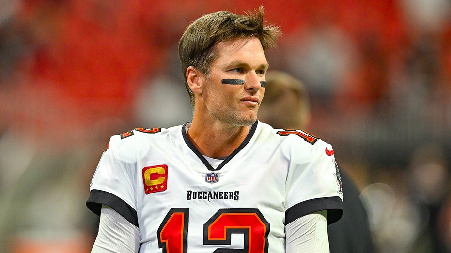 Tampa Bay quarterback Tom Brady, an FTX investor, is seen before game against Atlanta Falcons