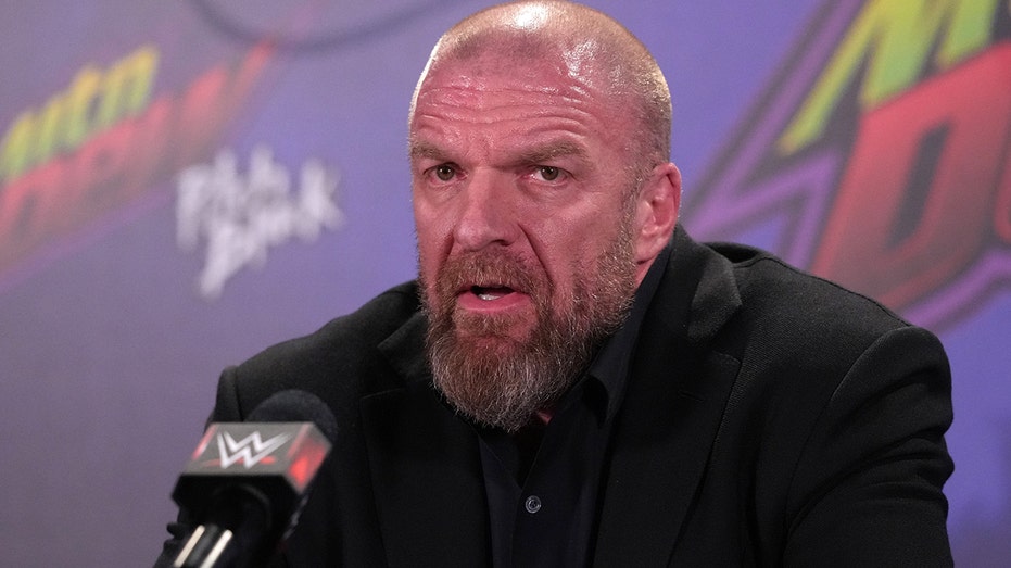 Triple H at post-event presser