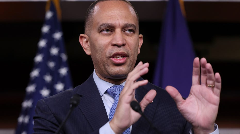 AOC Blames Biden’s Deficits on Trump Tax Cuts 3 House Minority Leader Rep. Hakeem Jeffries (D-NY) speaks during a press conference at the U.S. Capitol on January 26, 2023 in Washington, DC