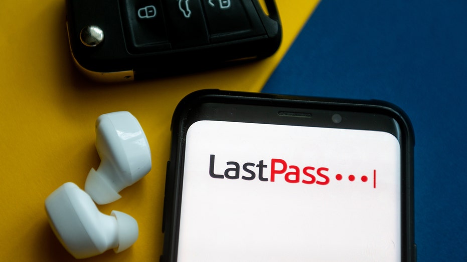 Phone with LastPass logo