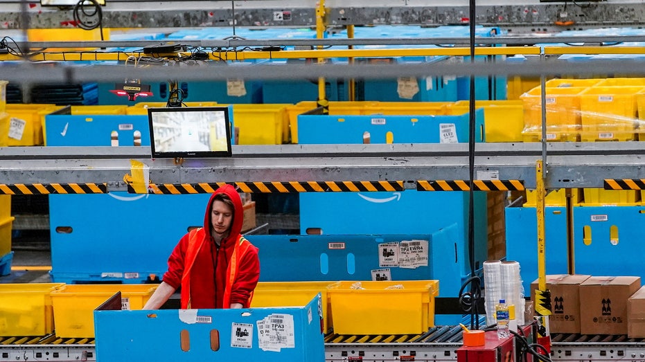 Cyber Monday at the Amazon fulfillment center in Robbinsville Township in New Jersey