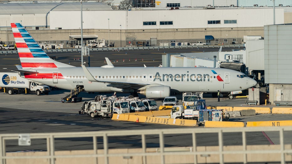 American Airlines airplane is seen at JFK International Airport