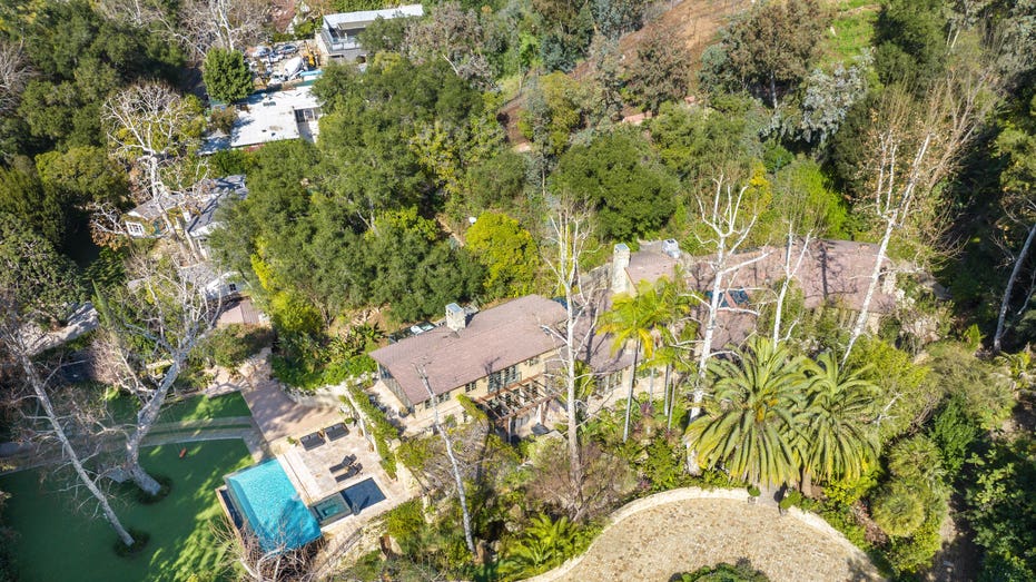 Aerial view of Jennifer Lopez's Bel Air home