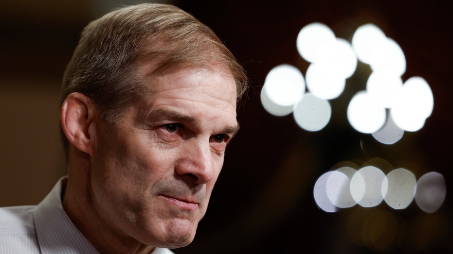 Rep. Jim Jordan speaks during an on-camera interview