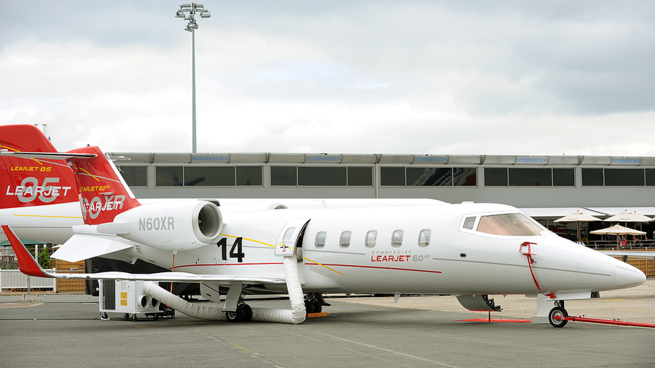 Learjet 60XR jet parked on tarmac