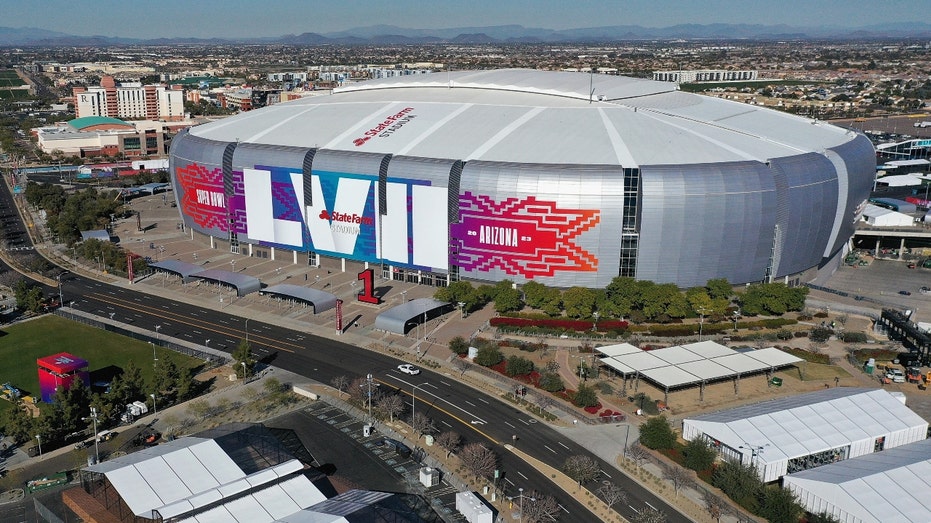 State Farm Stadium decked out for NFL Super Bowl LVII