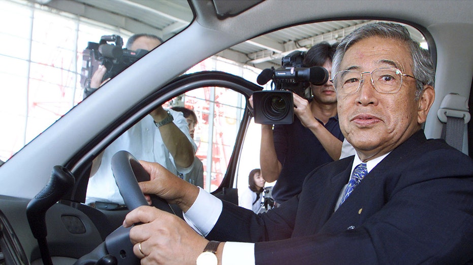 Shoichiro Toyoda in the drivers seat