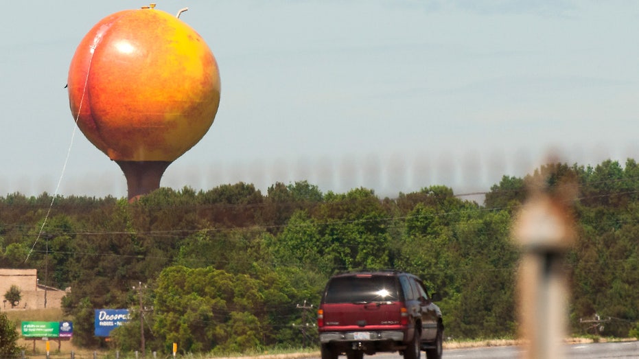 Peach water tower