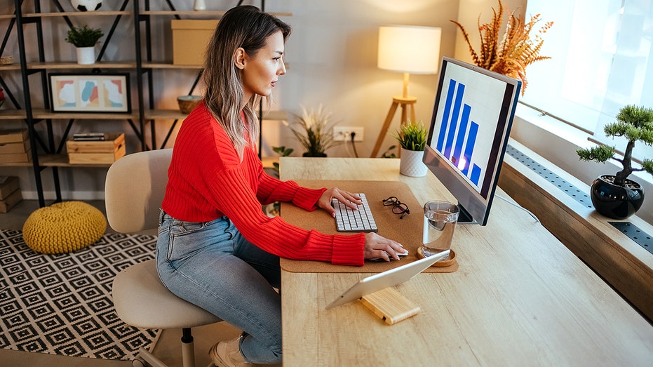 woman working from home