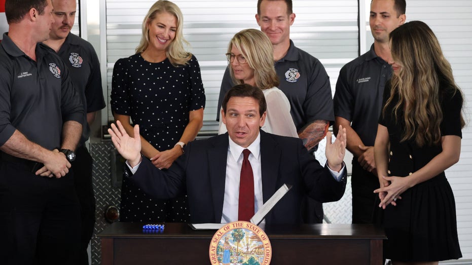 Gov. Ron DeSantis holds a press conference to sign the Disney Reedy Creek bill