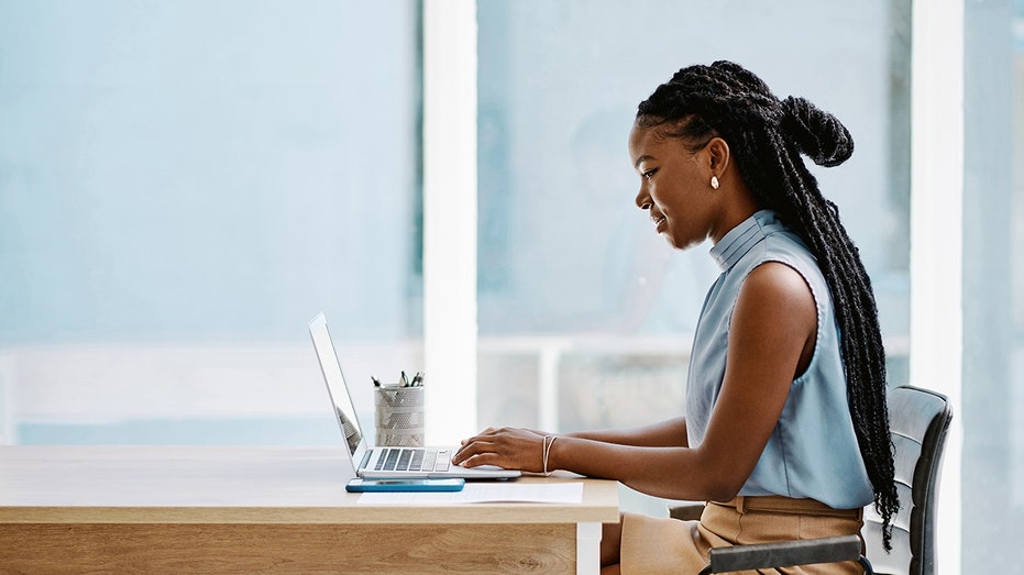 woman working in office