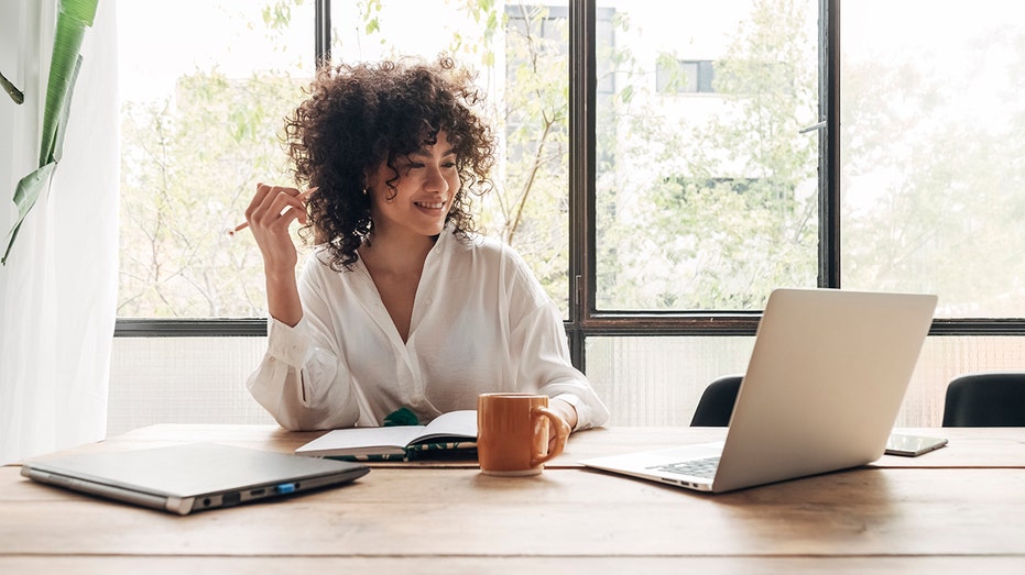 woman working from home