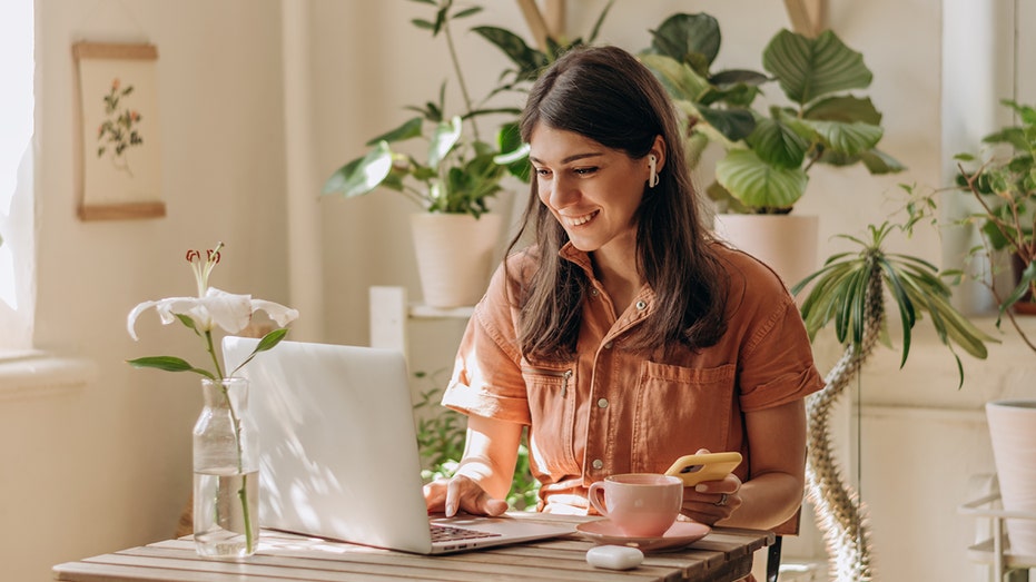 woman working from home